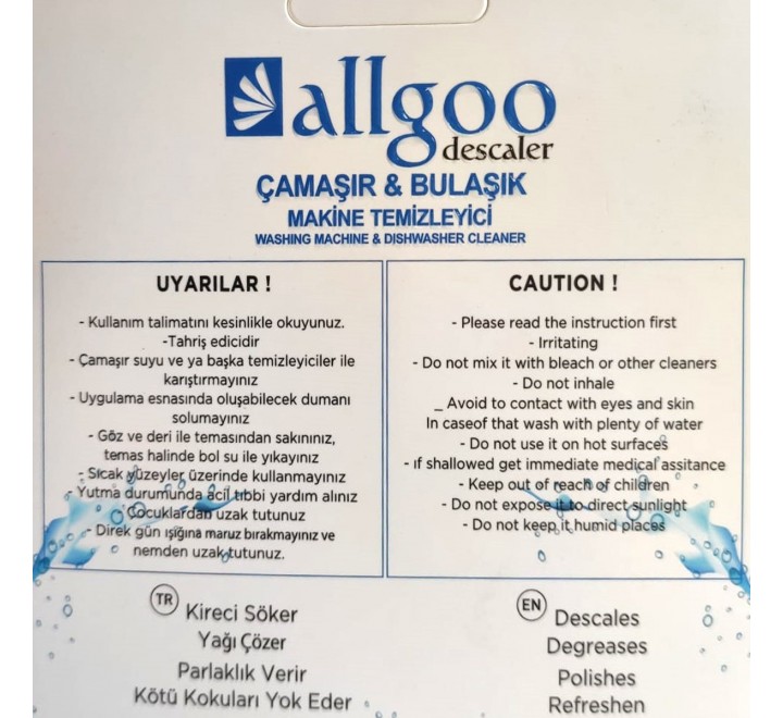 VESTEL REGAL ALLGOO ÇAMAŞIR BULAŞIK MAKİNESİ TEMİZLEYİCİ 5'Lİ PAKET 40GR